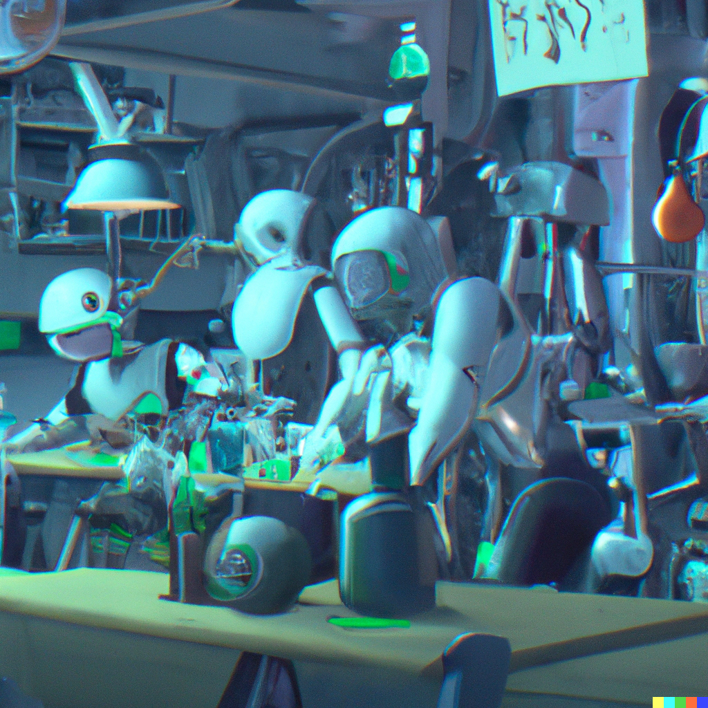 Robots in a lab